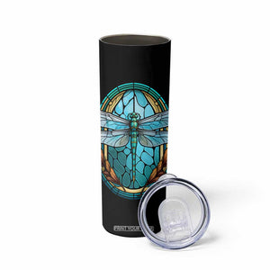 Dragonfly Aquamarine Crystal Mosaic Skinny Tumbler Personalized TS04 Print Your Wear