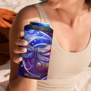 Dragonfly Amethyst Crystal Mosaic 4 in 1 Can Cooler Tumbler Personalized TS04 Print Your Wear