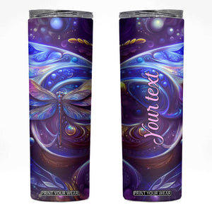 Dragonfly Amethyst Crystal Mosaic Skinny Tumbler Personalized TS04 Multicolor Print Your Wear