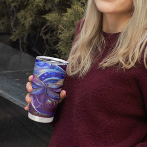Dragonfly Amethyst Crystal Mosaic Tumbler Cup Personalized TS04 Print Your Wear