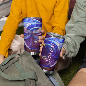 Dragonfly Amethyst Crystal Mosaic Tumbler Cup Personalized TS04 Print Your Wear