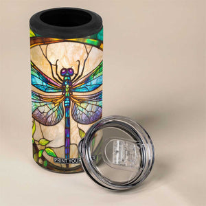 Colorful Dragonfly Crystal Mosaic 4 in 1 Can Cooler Tumbler Personalized TS04 Print Your Wear
