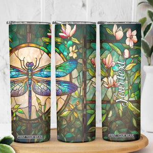 Colorful Dragonfly Crystal Mosaic Skinny Tumbler Personalized TS04 Print Your Wear