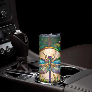 Colorful Dragonfly Crystal Mosaic Skinny Tumbler Personalized TS04 Print Your Wear