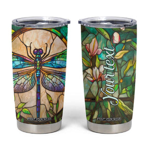 Colorful Dragonfly Crystal Mosaic Tumbler Cup Personalized TS04 Multicolor Print Your Wear