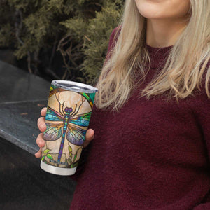 Colorful Dragonfly Crystal Mosaic Tumbler Cup Personalized TS04 Print Your Wear