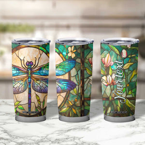 Colorful Dragonfly Crystal Mosaic Tumbler Cup Personalized TS04 Print Your Wear