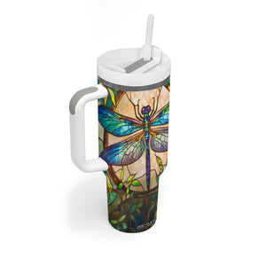 Colorful Dragonfly Crystal Mosaic Tumbler With Handle Personalized TS04 Print Your Wear