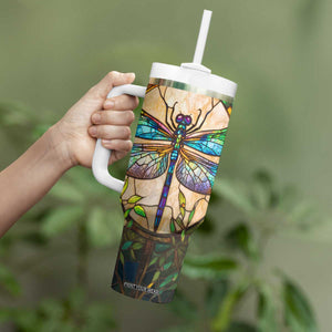Colorful Dragonfly Crystal Mosaic Tumbler With Handle Personalized TS04 Print Your Wear
