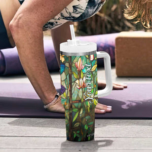 Colorful Dragonfly Crystal Mosaic Tumbler With Handle Personalized TS04 Print Your Wear