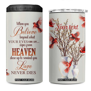 Cardinal Bird In Heaven 4 in 1 Can Cooler Tumbler Personalized TS04 One Size: 16 oz Multicolor Print Your Wear