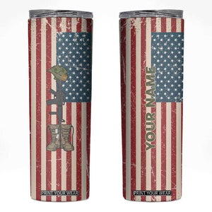 Veteran Army Boot Skinny Tumbler Personalized TS04 Multicolor Print Your Wear