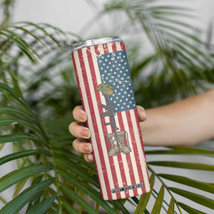 Veteran Army Boot Skinny Tumbler Personalized TS04 Print Your Wear