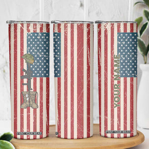 Veteran Army Boot Skinny Tumbler Personalized TS04 Print Your Wear