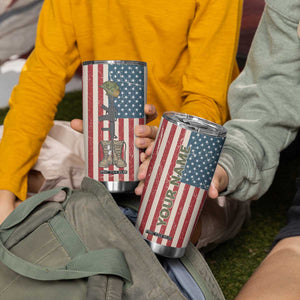 Veteran Army Boot Tumbler Cup Personalized TS04 Print Your Wear