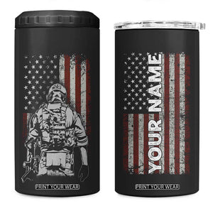 Veteran Proud 4 in 1 Can Cooler Tumbler Personalized TS04 One Size: 16 oz Multicolor Print Your Wear