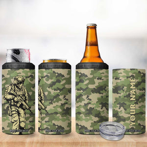 Veteran Camouflage 4 in 1 Can Cooler Tumbler Personalized TS04 Print Your Wear
