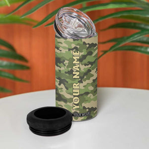 Veteran Camouflage 4 in 1 Can Cooler Tumbler Personalized TS04 Print Your Wear