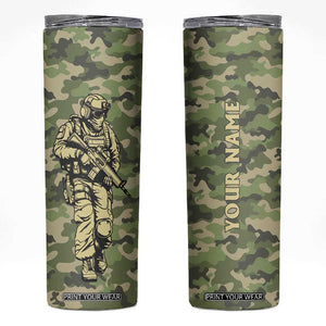 Veteran Camouflage Skinny Tumbler Personalized TS04 Multicolor Print Your Wear