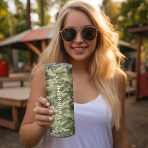 Veteran Camouflage Skinny Tumbler Personalized TS04 Print Your Wear