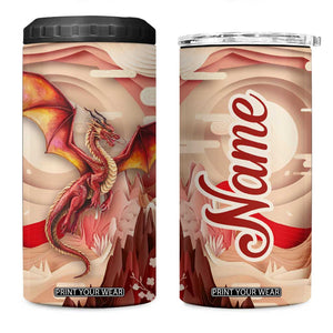Dragon Quiling Paper 4 in 1 Can Cooler Tumbler Personalized TS04 One Size: 16 oz Multicolor Print Your Wear