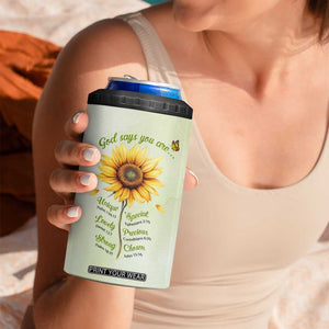 Over Fear Sunflower 4 in 1 Can Cooler Tumbler Personalized TS04 Print Your Wear