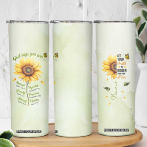 Over Fear Sunflower Skinny Tumbler Personalized TS04 Print Your Wear