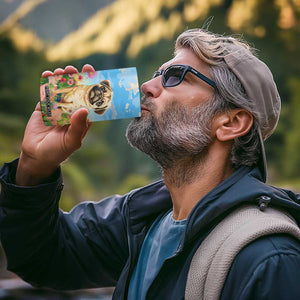 Retro Pug 4 in 1 Can Cooler Tumbler Personalized TS04 Print Your Wear