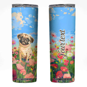 Retro Pug Skinny Tumbler Personalized TS04 Multicolor Print Your Wear