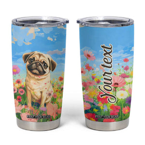 Retro Pug Tumbler Cup Personalized TS04 Multicolor Print Your Wear