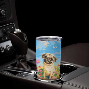 Retro Pug Tumbler Cup Personalized TS04 Print Your Wear
