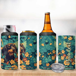 Retro Dachshund 4 in 1 Can Cooler Tumbler Personalized TS04 Print Your Wear