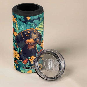 Retro Dachshund 4 in 1 Can Cooler Tumbler Personalized TS04 Print Your Wear