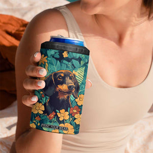 Retro Dachshund 4 in 1 Can Cooler Tumbler Personalized TS04 Print Your Wear
