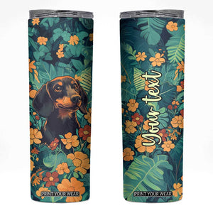 Retro Dachshund Skinny Tumbler Personalized TS04 Multicolor Print Your Wear