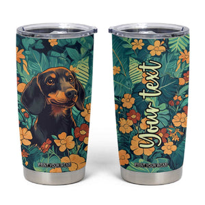 Retro Dachshund Tumbler Cup Personalized TS04 Multicolor Print Your Wear