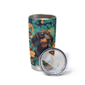 Retro Dachshund Tumbler Cup Personalized TS04 Print Your Wear