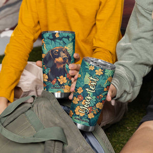 Retro Dachshund Tumbler Cup Personalized TS04 Print Your Wear