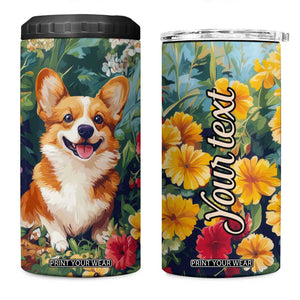 Retro Corgi 4 in 1 Can Cooler Tumbler Personalized TS04 One Size: 16 oz Multicolor Print Your Wear