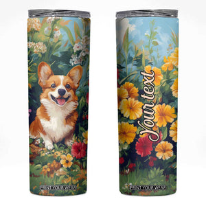 Retro Corgi Skinny Tumbler Personalized TS04 Multicolor Print Your Wear