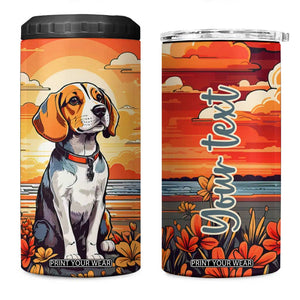 Retro Beagle 4 in 1 Can Cooler Tumbler Personalized TS04 One Size: 16 oz Multicolor Print Your Wear