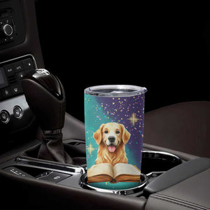 Cute Golden Retriever Reading Books Tumbler Cup Personalized TS04 Print Your Wear