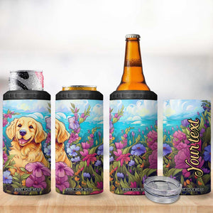 Retro Golden Retriever 4 in 1 Can Cooler Tumbler Personalized TS04 Print Your Wear