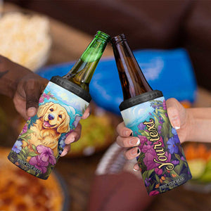 Retro Golden Retriever 4 in 1 Can Cooler Tumbler Personalized TS04 Print Your Wear