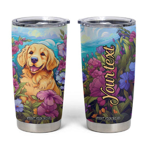 Retro Golden Retriever Tumbler Cup Personalized TS04 Multicolor Print Your Wear