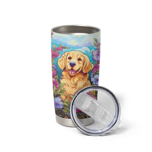 Retro Golden Retriever Tumbler Cup Personalized TS04 Print Your Wear