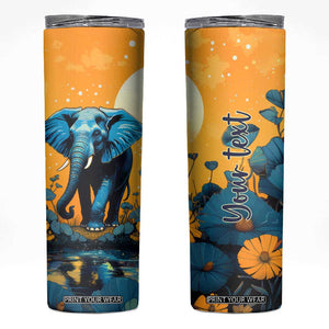 Retro Elephant Skinny Tumbler Personalized TS04 Multicolor Print Your Wear