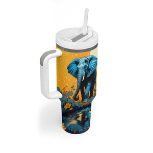 Retro Elephant Tumbler With Handle Personalized TS04 Print Your Wear