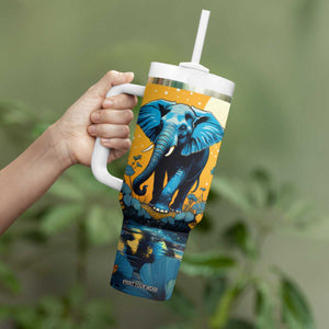 Retro Elephant Tumbler With Handle Personalized TS04 Print Your Wear