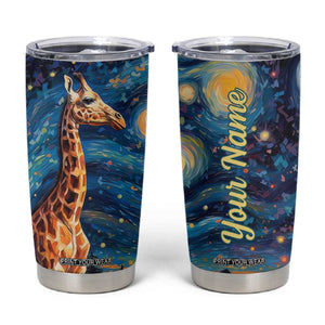 Giraffe Starry Night Tumbler Cup Personalized TS04 Multicolor Print Your Wear